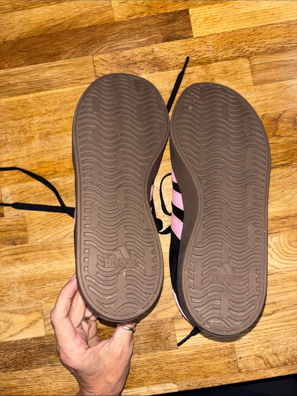 adidas Women’s Black and Pink Court Sneaker - Picture 2 of 7